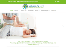 Tablet Screenshot of breathoflifechiropractic.net